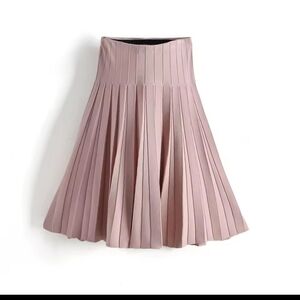 Pink Midi Pleated Skirt for Cocktail Occasions